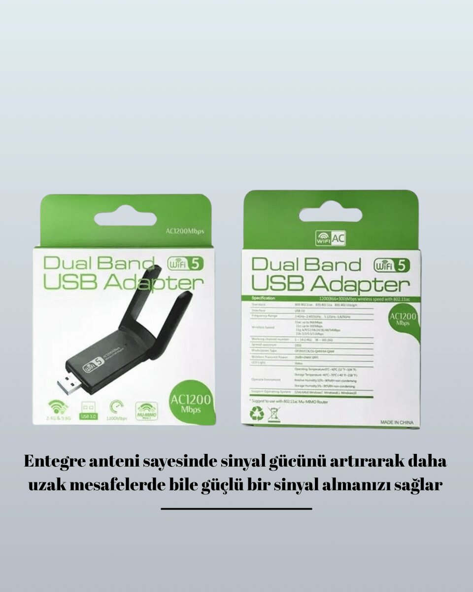 AC1200 USB WiFi Adaptör AC1200 USB WiFi Adaptör