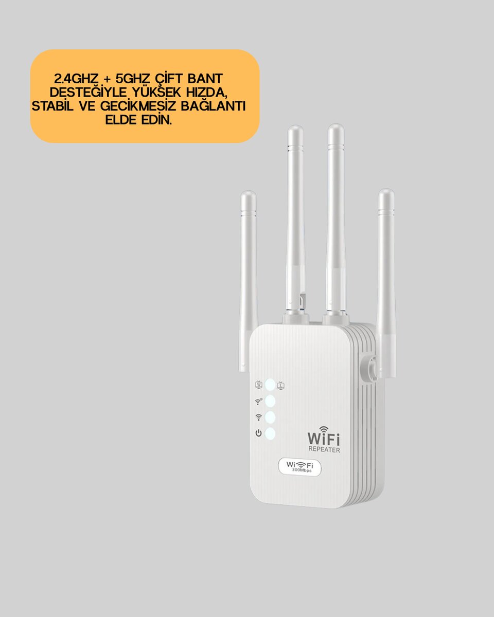WPS Destekli 2.4GHz + 5GHz WiFi Sinyal Güçlendirici WPS Destekli 2.4GHz + 5GHz WiFi Sinyal Güçlendirici