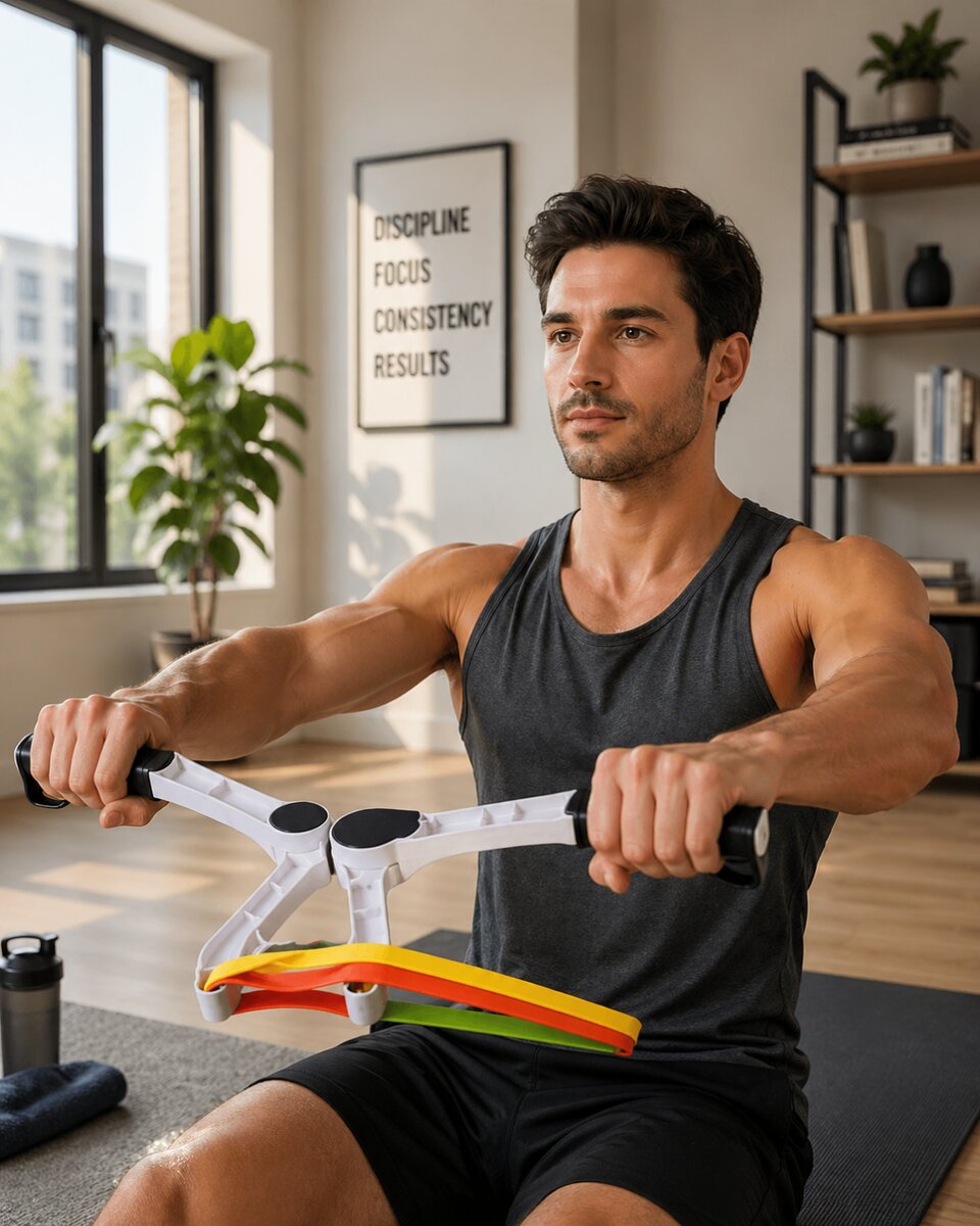 Evde Spor İçin Direnç Bantlı Üst Vücut Egzersiz Aleti Evde Spor İçin Direnç Bantlı Üst Vücut Egzersiz Aleti