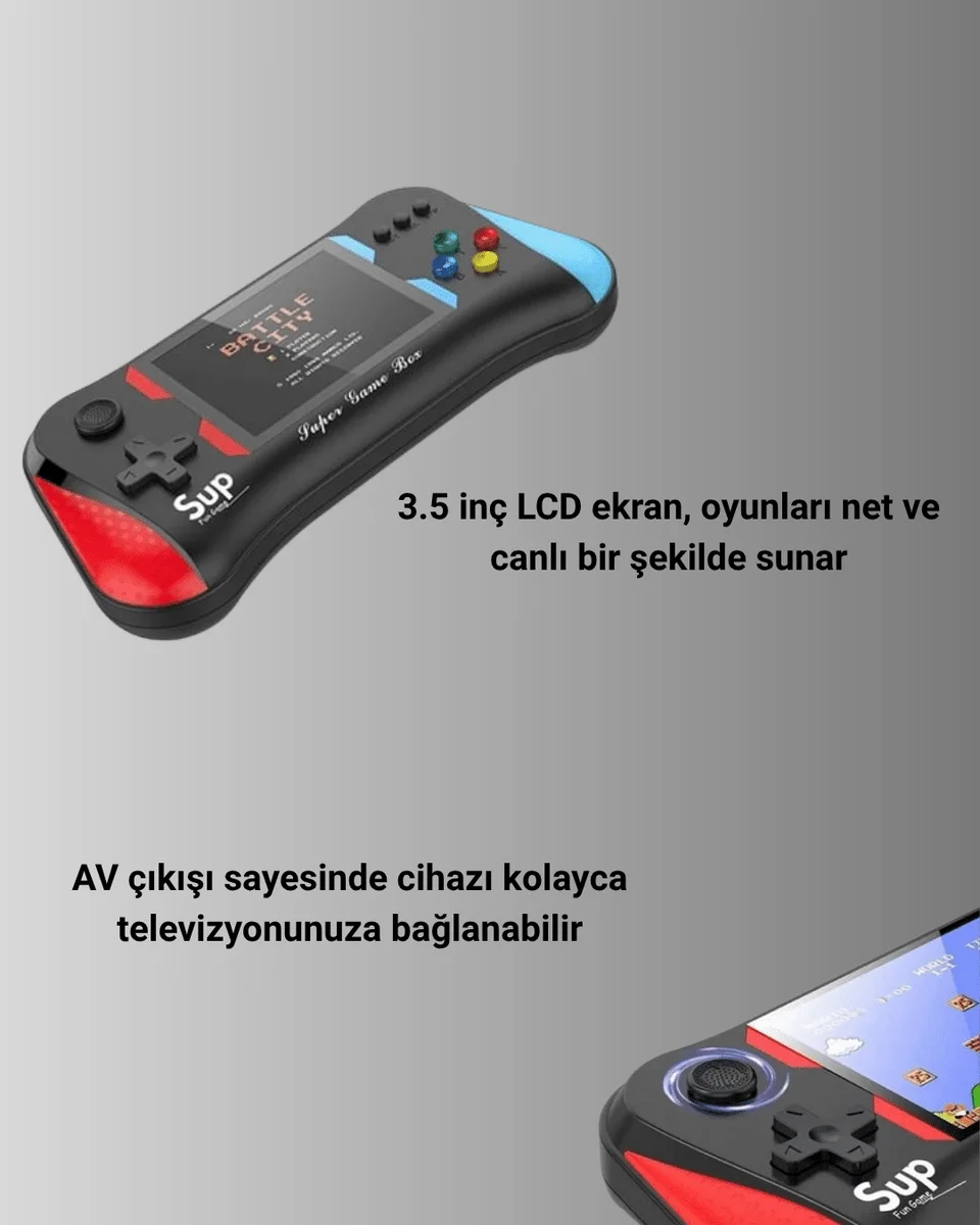 X7M Vintage 3.5 İnç 500’ü 1 Arada Klasik Oyun Konsolu
