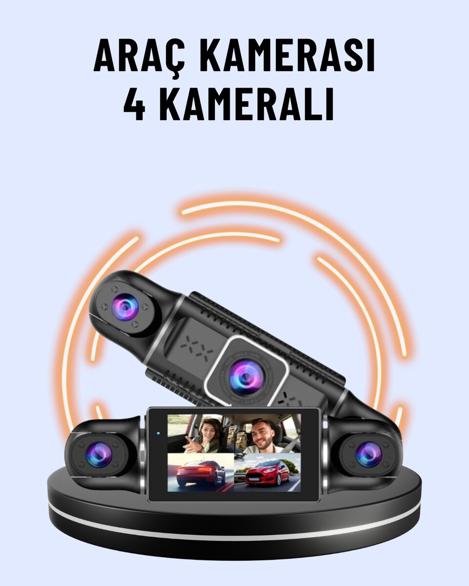 170° Geniş Açı 4 Kameralı Araç Kamerası Hareket Algılamalı 170° Geniş Açı 4 Kameralı Araç Kamerası Hareket Algılamalı
