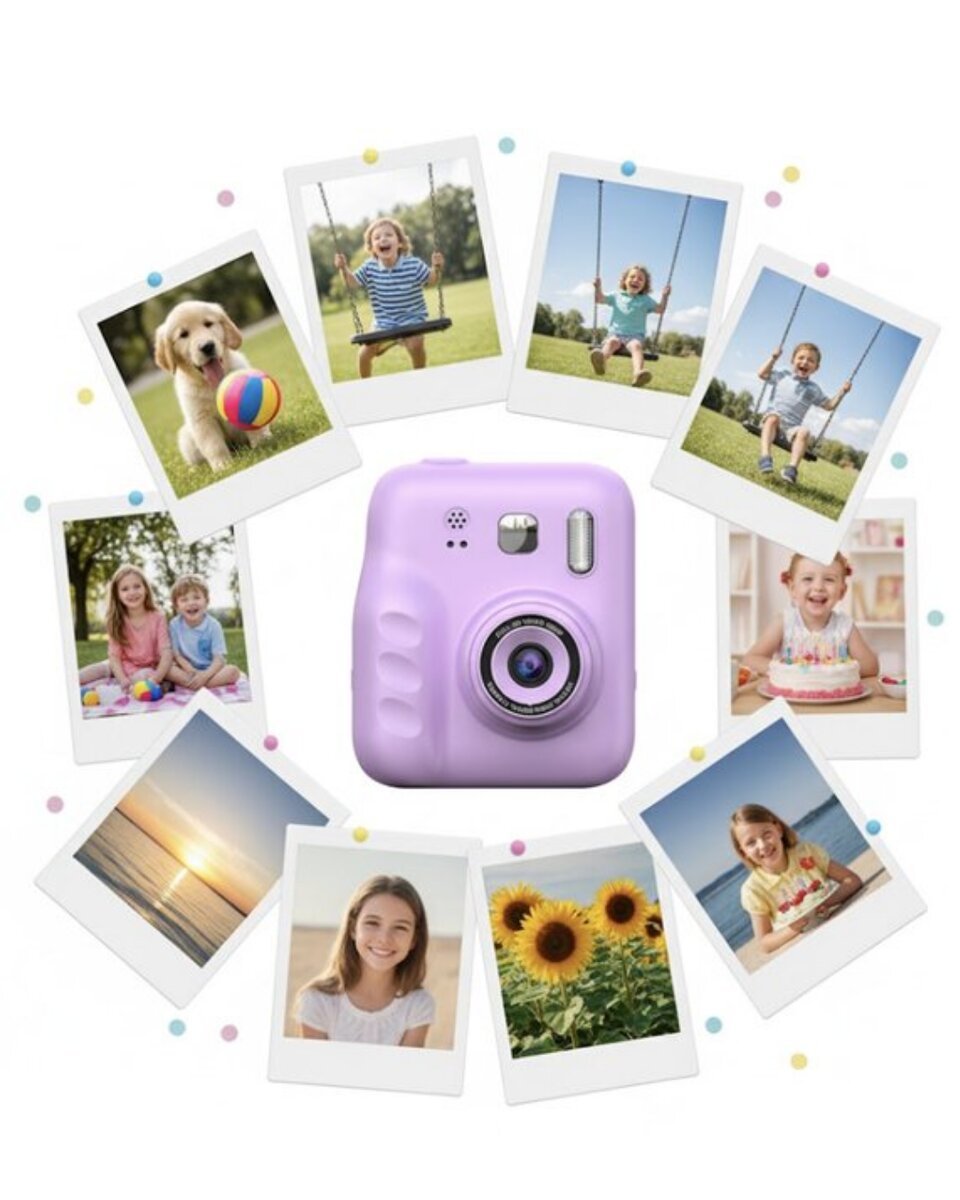 Mini Çocuk Kamerası Fotoğraf Video Çekim 4 Rulo Kağıt ve 5 Kalem Hediyeli Mini Çocuk Kamerası Fotoğraf Video Çekim 4 Rulo Kağıt ve 5 Kalem Hediyeli