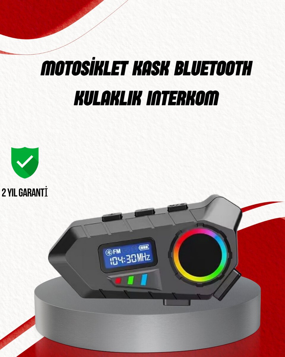 Suya Dayanıklı Bluetooth İnterkom 5.4 Hoparlör 500mAh Batarya ve FM Radyo Özellikli Suya Dayanıklı Bluetooth İnterkom 5.4 Hoparlör 500mAh Batarya ve FM Radyo Özellikli
