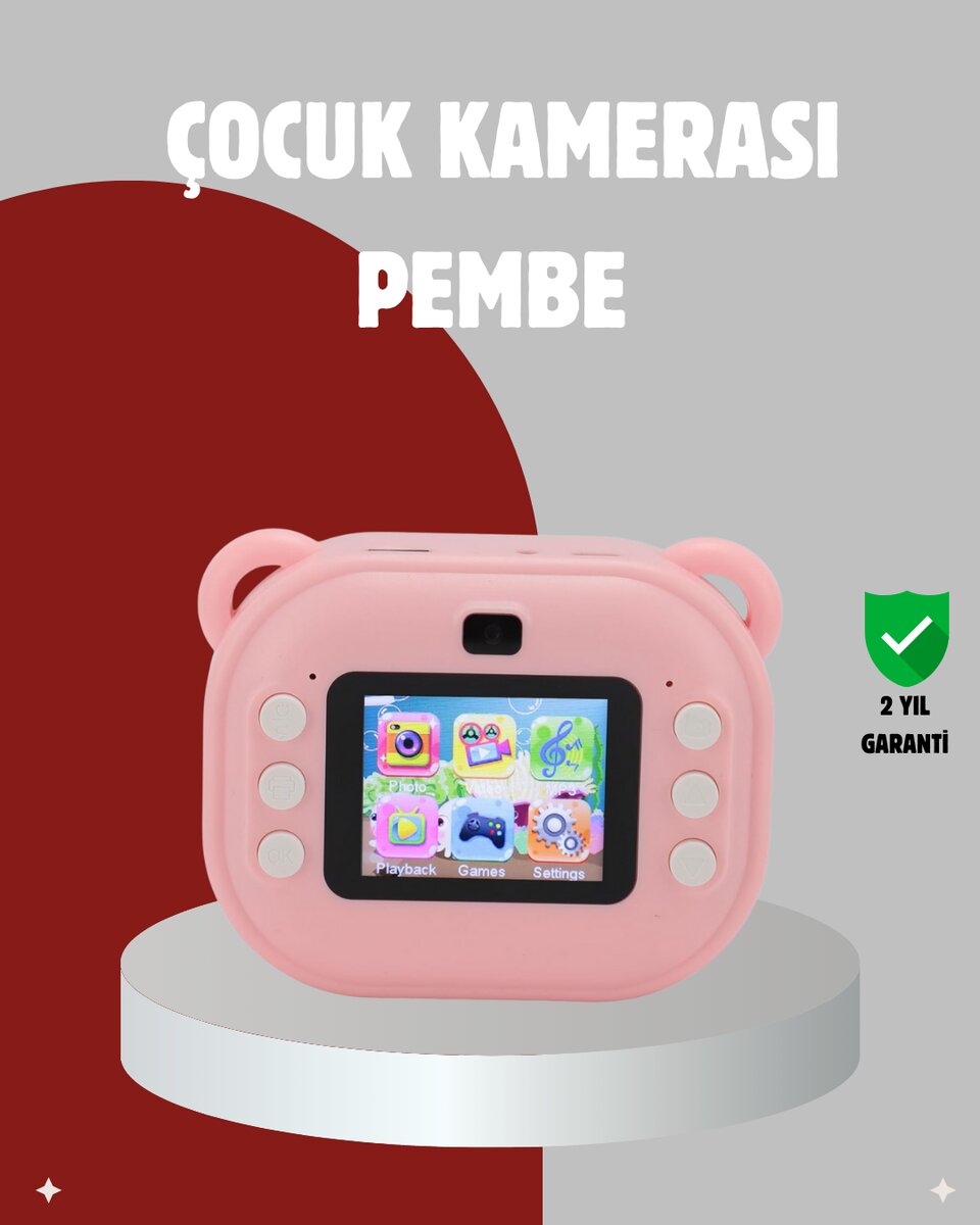 Anında Baskı Özellikli Çocuk Kamerası – 24MP HD Çift Lens, 32GB Hafıza ve Oyun Modu Anında Baskı Özellikli Çocuk Kamerası – 24MP HD Çift Lens, 32GB Hafıza ve Oyun Modu