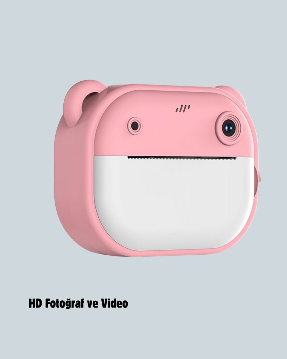 Anında Baskı Özellikli Çocuk Kamerası – 24MP HD Çift Lens, 32GB Hafıza ve Oyun Modu Anında Baskı Özellikli Çocuk Kamerası – 24MP HD Çift Lens, 32GB Hafıza ve Oyun Modu