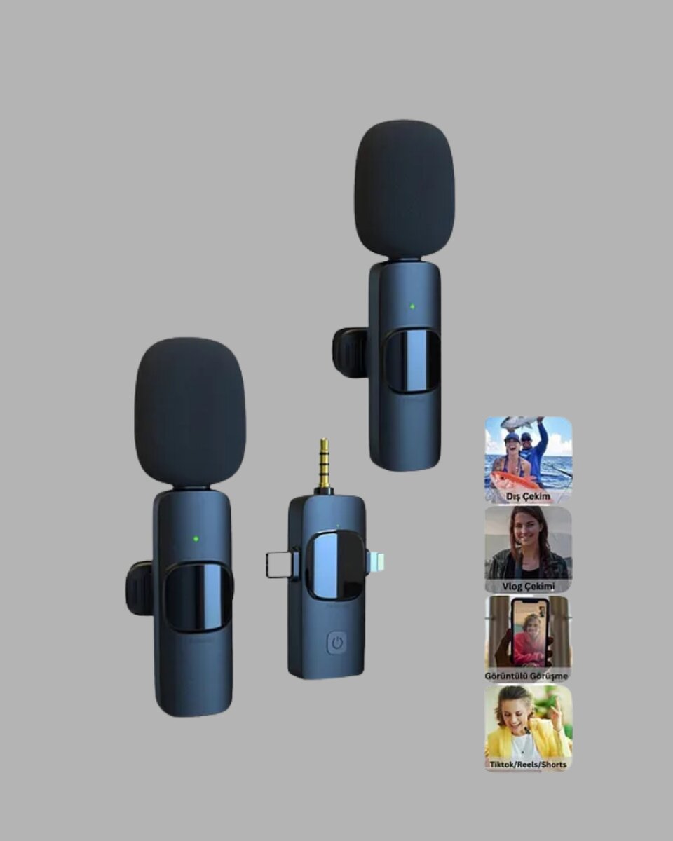 Kablosuz Mikrofon - Telefon ve Bilgisayar Uyumlu Kablosuz Mikrofon - Telefon ve Bilgisayar Uyumlu