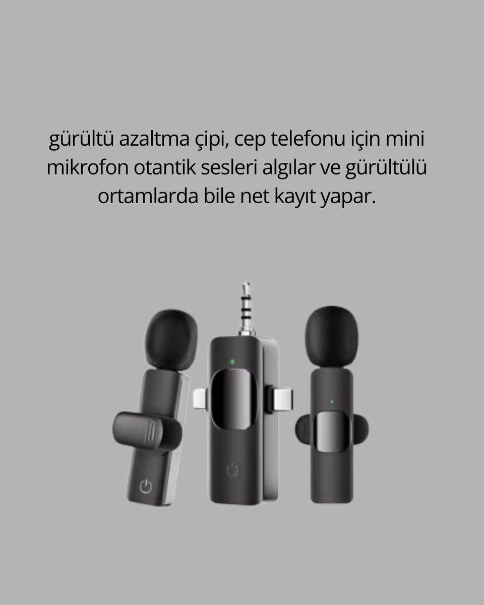 Kablosuz Mikrofon - Telefon ve Bilgisayar Uyumlu Kablosuz Mikrofon - Telefon ve Bilgisayar Uyumlu