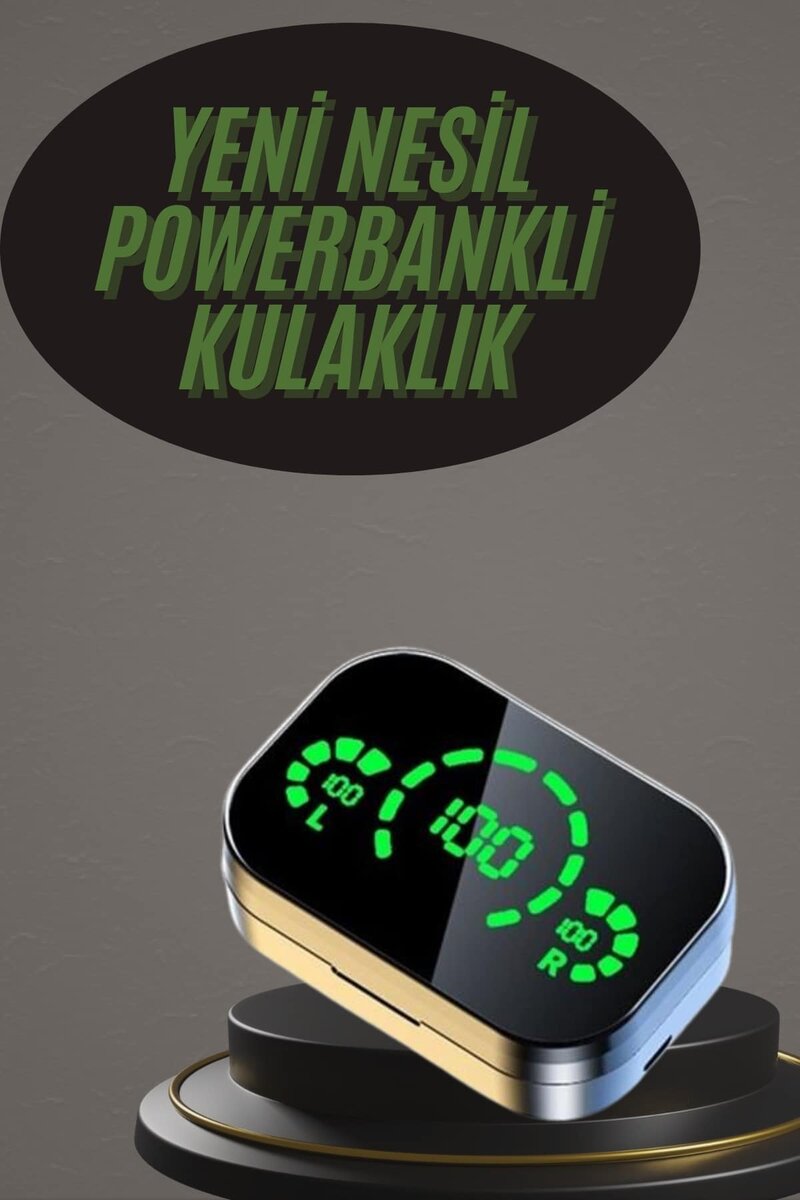 Kablosuz Bluetooth Kulaklık Çift Telefon Destekli Powerbankli Dijital Göstergeli Kablosuz Bluetooth Kulaklık Çift Telefon Destekli Powerbankli Dijital Göstergeli