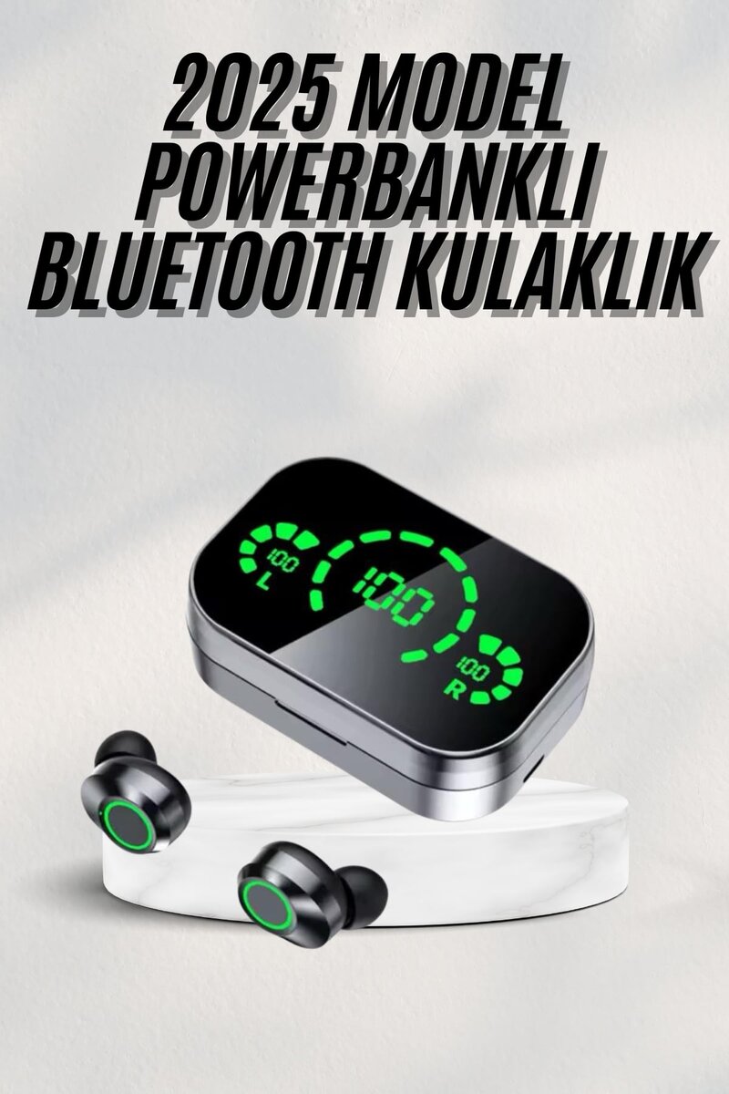 Yeni Nesil Bluetooth Kulaklık Çağrı Cevaplayabilen Dijital Göstergeli Powerbankli Yeni Nesil Bluetooth Kulaklık Çağrı Cevaplayabilen Dijital Göstergeli Powerbankli