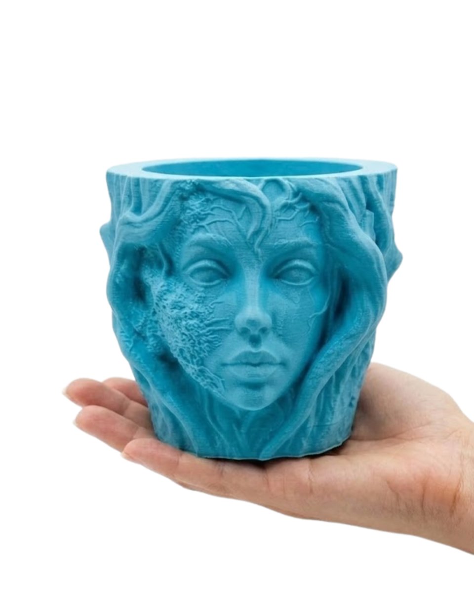 Dekoratif 3D Kadın Yüzü Ağaç Tasarımlı Saksı Vazo Modern Ev Dekoru Dekoratif 3D Kadın Yüzü Ağaç Tasarımlı Saksı Vazo Modern Ev Dekoru
