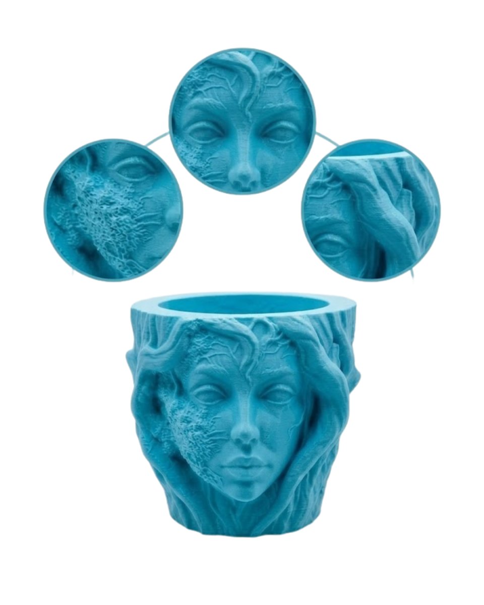 Estetik Kadın Yüzü Heykel Tasarımlı Dekoratif 3D Saksı Vazo Estetik Kadın Yüzü Heykel Tasarımlı Dekoratif 3D Saksı Vazo
