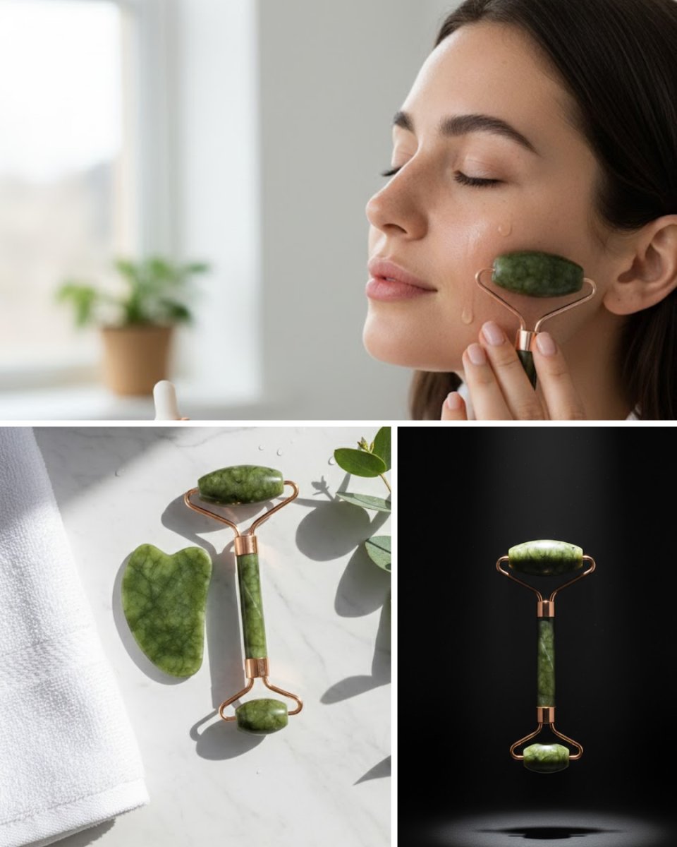 Doğal Yeşim Roller ve Gua Sha Yüz Şekillendirme Seti Doğal Yeşim Roller ve Gua Sha Yüz Şekillendirme Seti