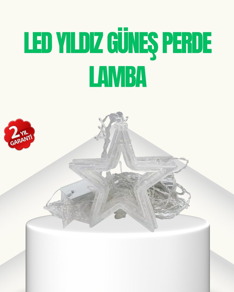 Yıldız Figürlü Perde Peri Led 3x3 Metre Dekoratif Işık Yıldız Figürlü Perde Peri Led 3x3 Metre Dekoratif Işık