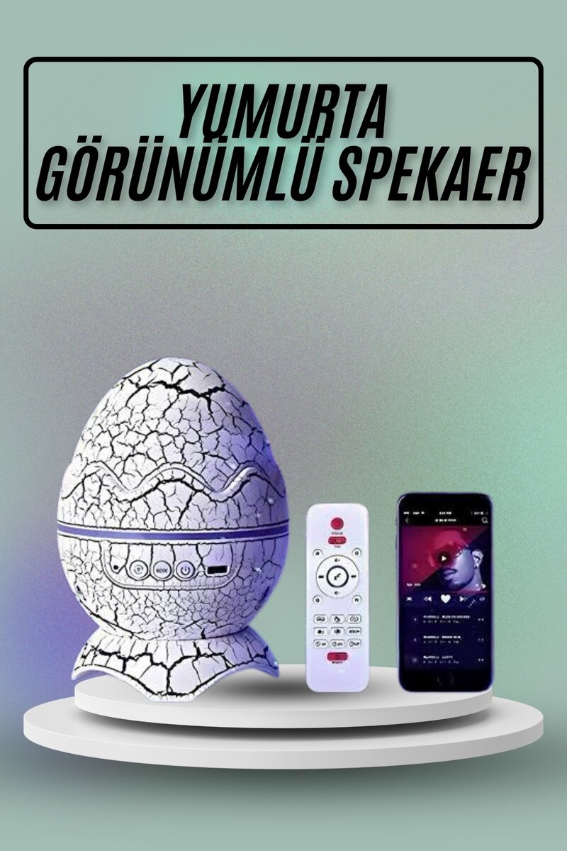 Yumurta Görünümlü Masa ve Gece Lambası Renk Değiştirebilen Projektör Yumurta Görünümlü Masa ve Gece Lambası Renk Değiştirebilen Projektör