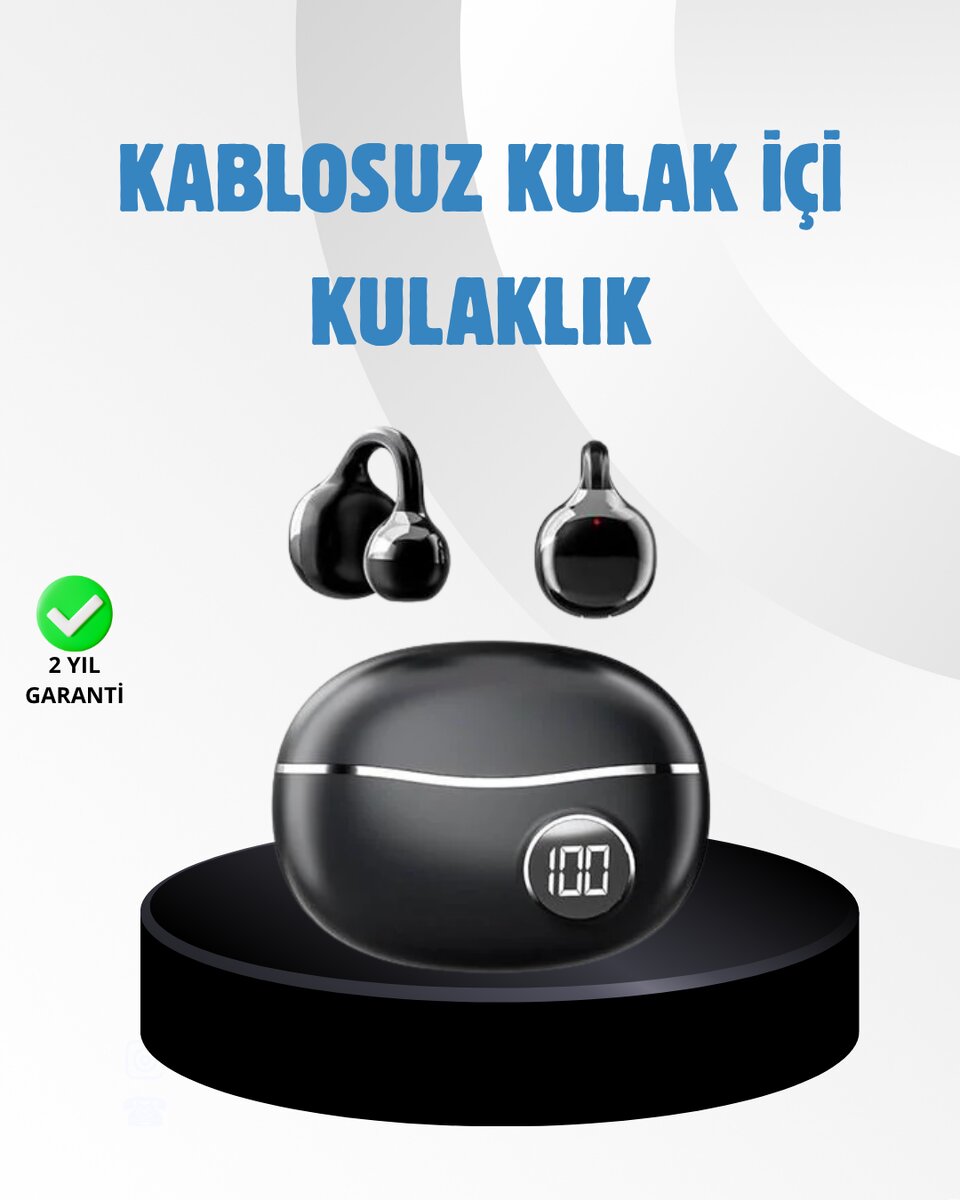 Açık Kulak Kablosuz Bluetooth Kulaklık – Konforlu Tasarım ve Uzun Süreli Kullanım Açık Kulak Kablosuz Bluetooth Kulaklık – Konforlu Tasarım ve Uzun Süreli Kullanım