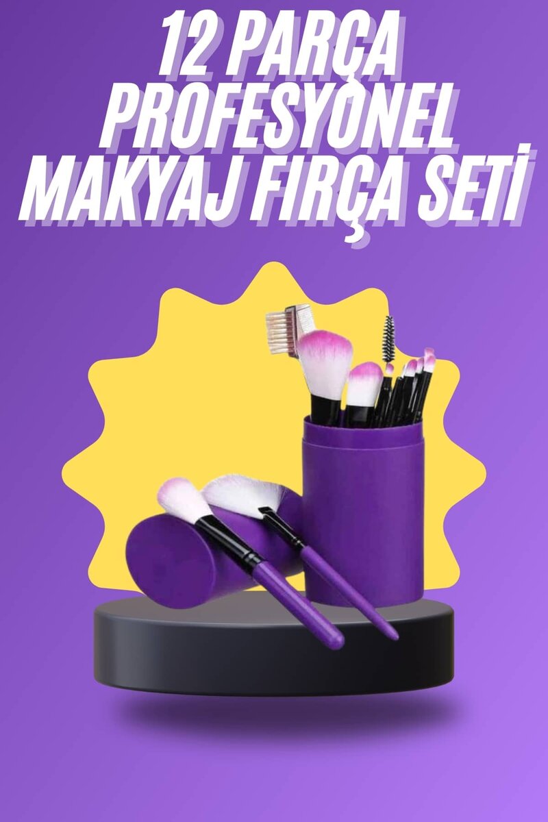 12 Parça Makyaj Fırça Seti Profesyonel Fondöten Allık Far Kontür Fırçası 12 Parça Makyaj Fırça Seti Profesyonel Fondöten Allık Far Kontür Fırçası