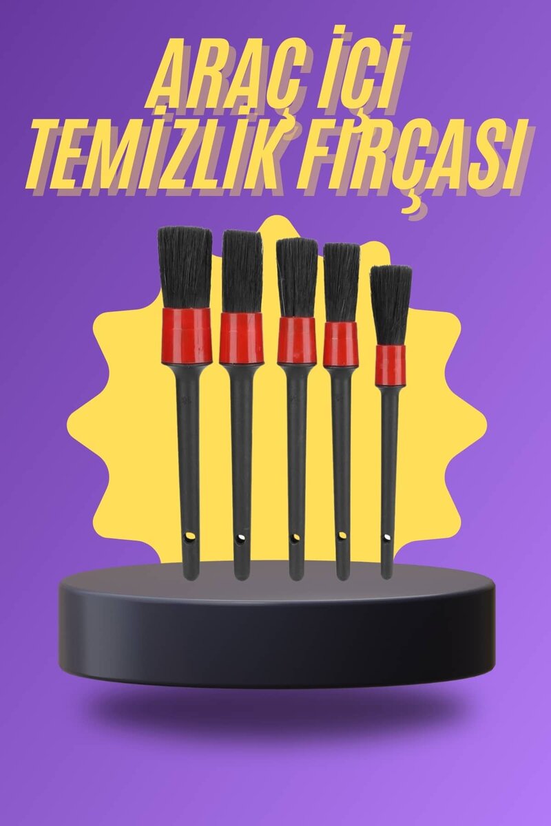 5 Parça Araç İçi Temizlik Fırçası Araç İçi-Dışı Temizleme Fırça Seti 5 Parça Araç İçi Temizlik Fırçası Araç İçi-Dışı Temizleme Fırça Seti