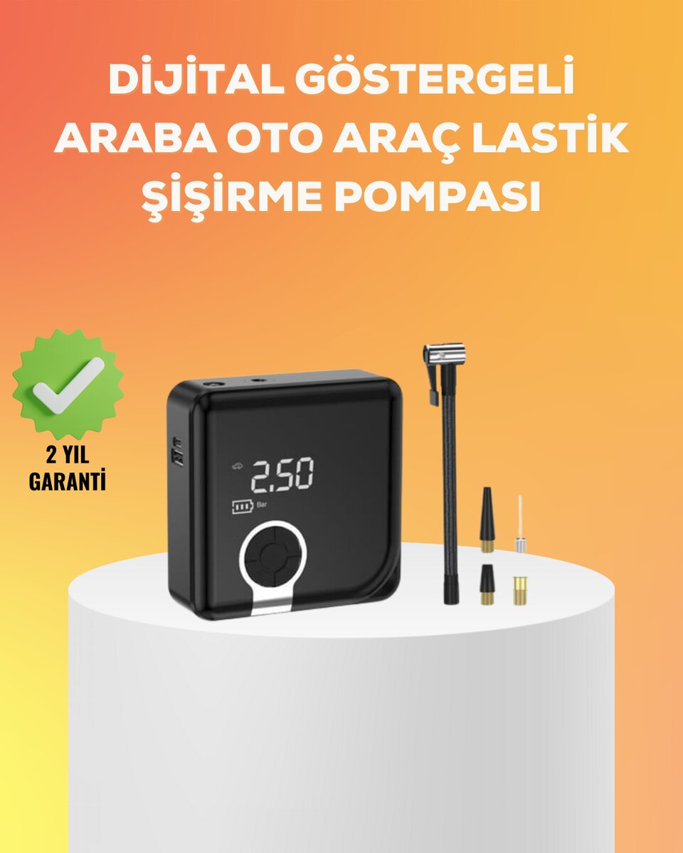 Çok Fonksiyonlu Akıllı Lastik Şişirme Cihazı Çok Fonksiyonlu Akıllı Lastik Şişirme Cihazı