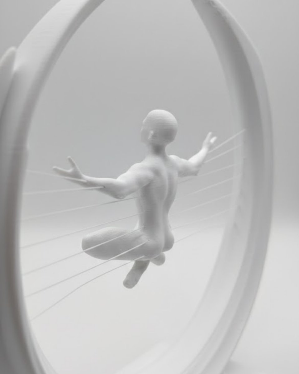 3D Zen Heykeli Ay Formlu Meditasyon Yapan İnsan Figürü Dekor 3D Zen Heykeli Ay Formlu Meditasyon Yapan İnsan Figürü Dekor