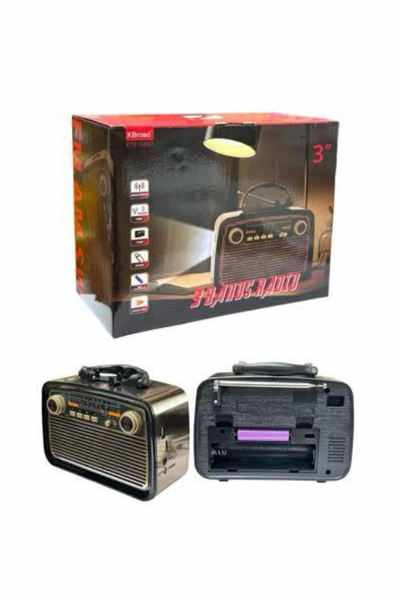 Nostalji Radyo Bluetooth Hoparlör USB-SD Kart Giriş Led Fener Işıklı Bataryalı Pilli Nostalji Radyo Bluetooth Hoparlör USB-SD Kart Giriş Led Fener Işıklı Bataryalı Pilli