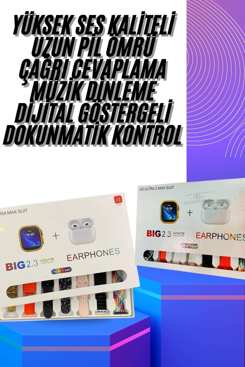 Akıllı Saat ve Air Pro Kulaklık 7 Kordonlu Çok Fonksiyonlu İkili Set Akıllı Saat ve Air Pro Kulaklık 7 Kordonlu Çok Fonksiyonlu İkili Set