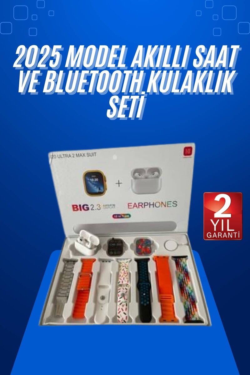 Yeni Nesil 7 Kordonlu Arama Bildirim Özellikli Kulaklık Hediyeli Akıllı Saat Yeni Nesil 7 Kordonlu Arama Bildirim Özellikli Kulaklık Hediyeli Akıllı Saat