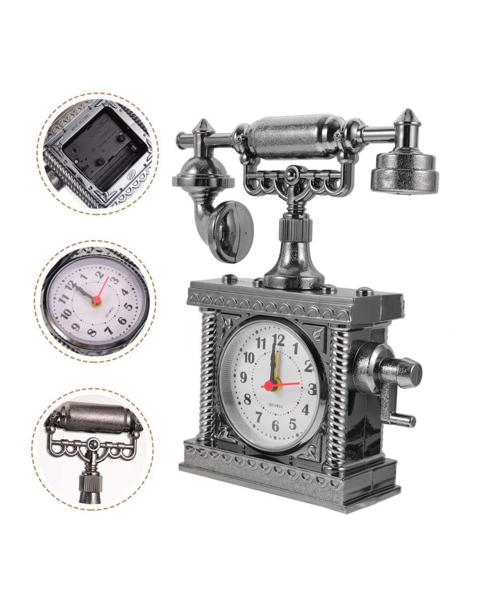 Retro Telefon Görünümlü Çalar Saat Masa ve Raf Dekoru Retro Telefon Görünümlü Çalar Saat Masa ve Raf Dekoru