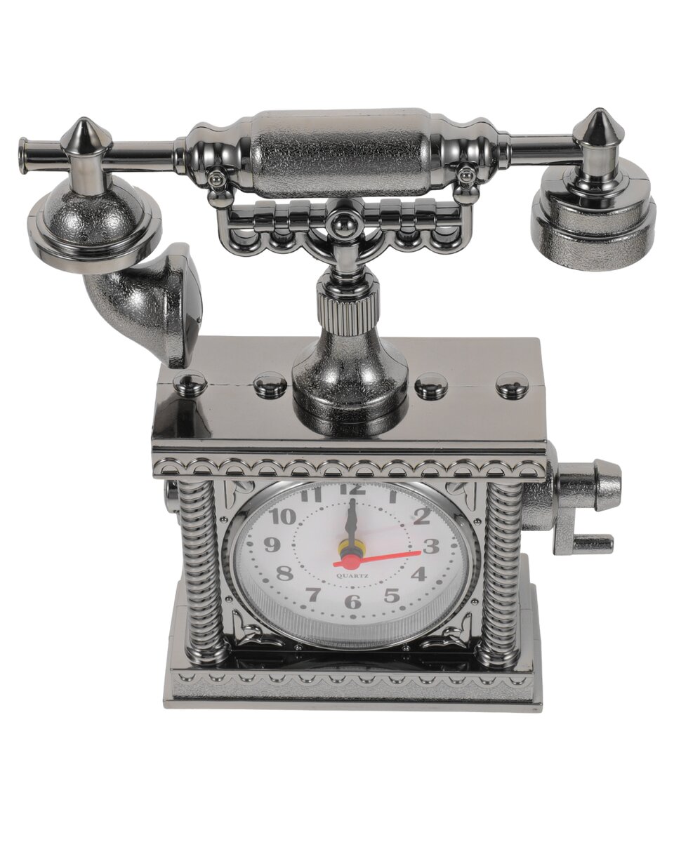 Nostaljik Telefon Tasarımlı Masa Saati Yüksek Sesli Alarm