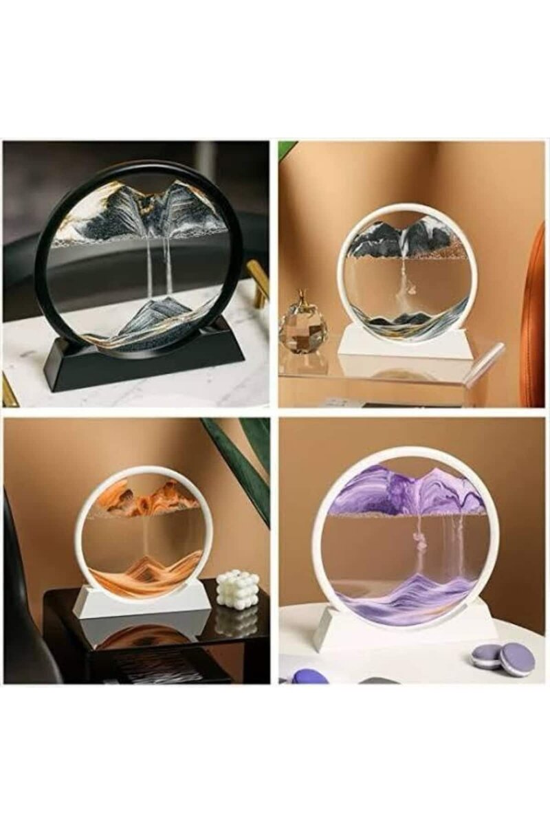 3D Led Işıklı Kum Saati Gece Lambası Hareketli Sulu Kum Saati Dekoratif 3D Led Işıklı Kum Saati Gece Lambası Hareketli Sulu Kum Saati Dekoratif