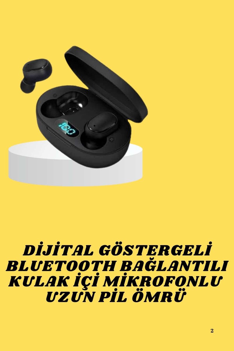 TWS Bluetooth Kulaklık Kulak İçi Kablosuz Dijital Göstergeli Çağrı Cevaplayabilen TWS Bluetooth Kulaklık Kulak İçi Kablosuz Dijital Göstergeli Çağrı Cevaplayabilen