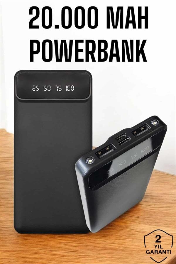 20.000 Mah Led Işıklı LCD Ekran USB Girişli Type-C Lightning Powerbank 20.000 Mah Led Işıklı LCD Ekran USB Girişli Type-C Lightning Powerbank