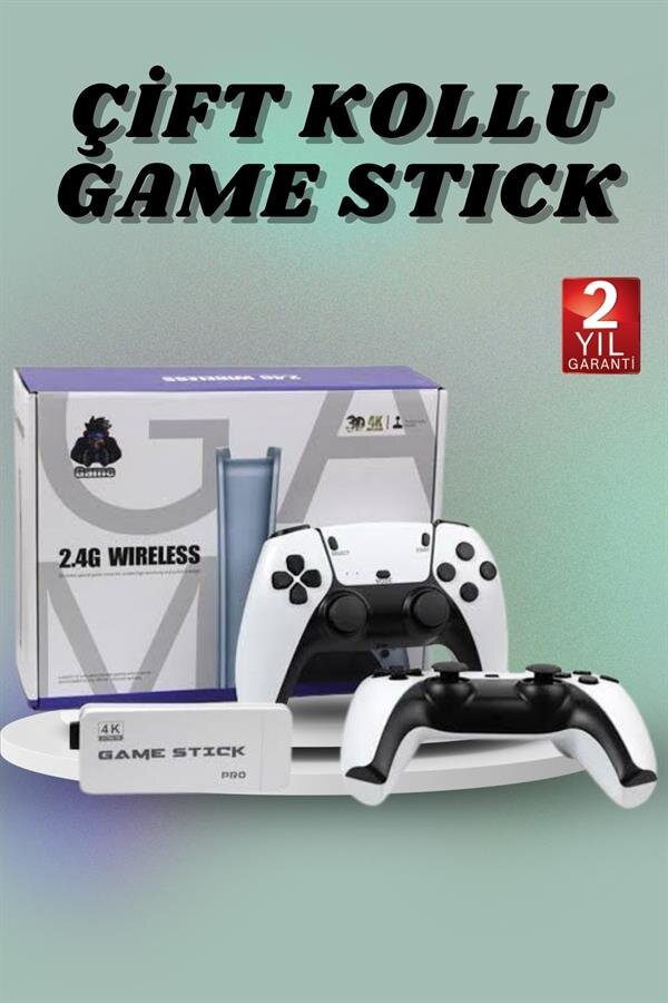Çift Oyun Kollu 4K HD Ekran Nostaljik 20.000 Oyunlu Beyaz Game Stick Çift Oyun Kollu 4K HD Ekran Nostaljik 20.000 Oyunlu Beyaz Game Stick