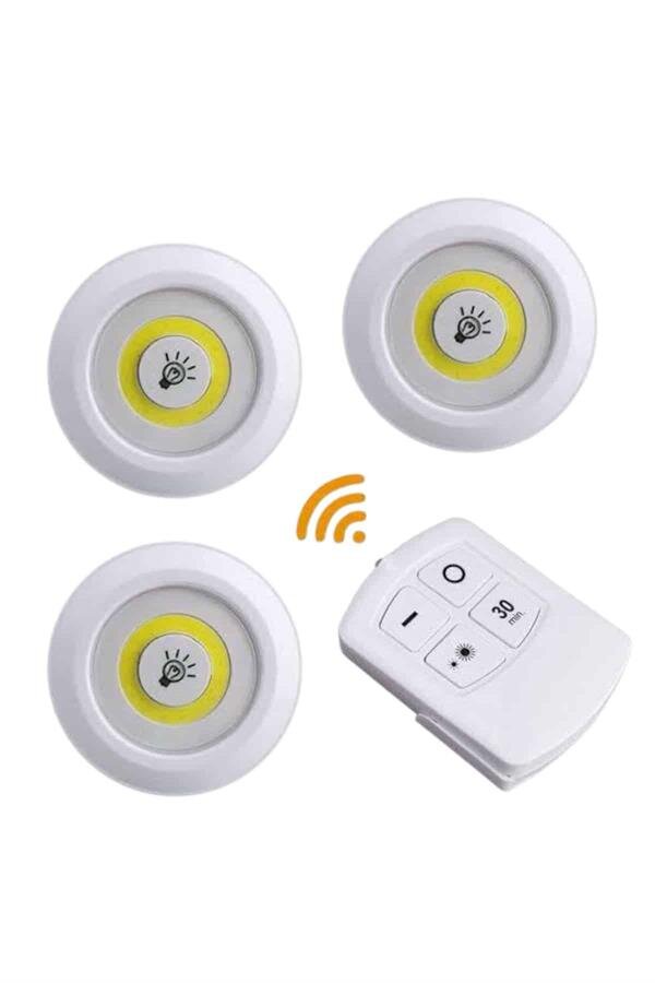Led Lamba 3'lü Uzaktan Kumandalı Yapışkanlı Led Lamba 3'lü Uzaktan Kumandalı Yapışkanlı