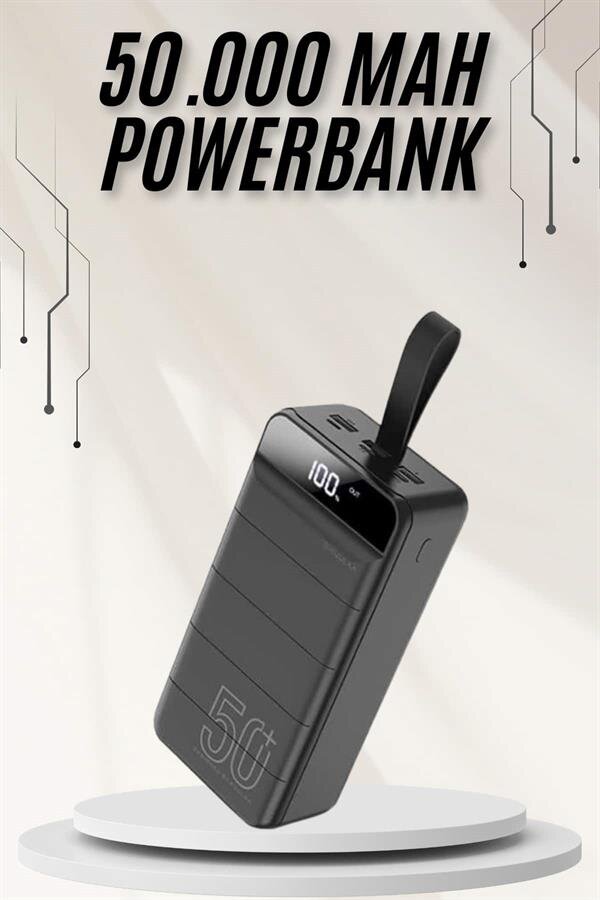Powerbank Çoklu Şarj Girişi 50.000 Mah Taşınabilir Dijital Göstergeli Powerbank Çoklu Şarj Girişi 50.000 Mah Taşınabilir Dijital Göstergeli