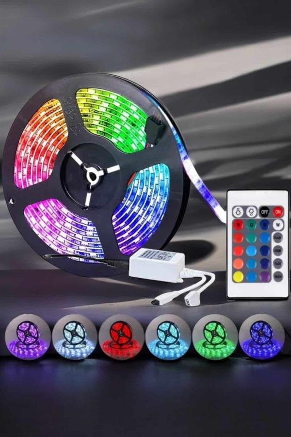 Led Işık 5 Metre Şerit Led RGB Işıklı Led Işık 5 Metre Şerit Led RGB Işıklı