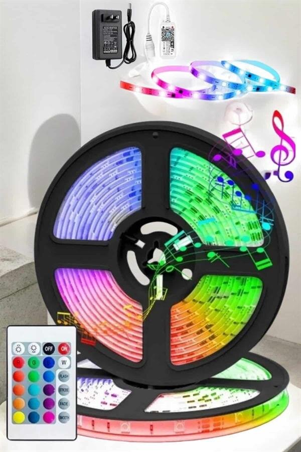 Led Işık 5 Metre Şerit Led RGB Işıklı Led Işık 5 Metre Şerit Led RGB Işıklı