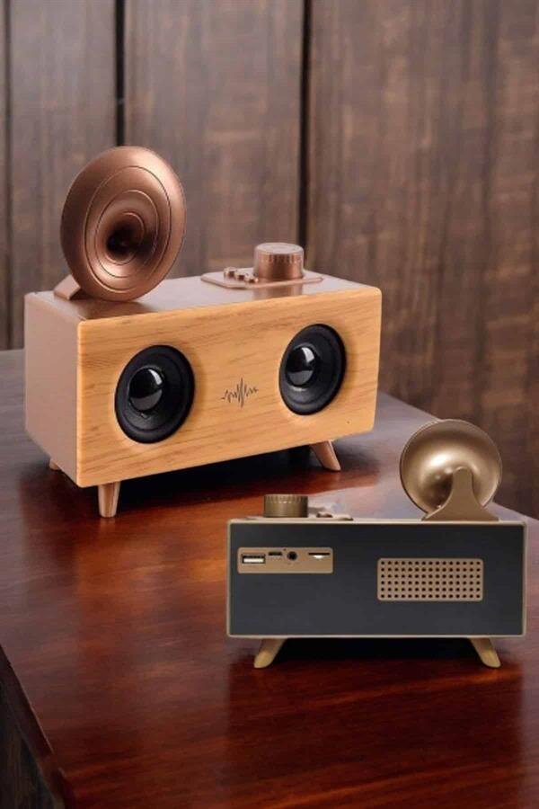 Bluetooth Hoparlör Ahşap Klasik Retro Gramofon Bluetooth Müzik Kutusu Bluetooth Hoparlör Ahşap Klasik Retro Gramofon Bluetooth Müzik Kutusu