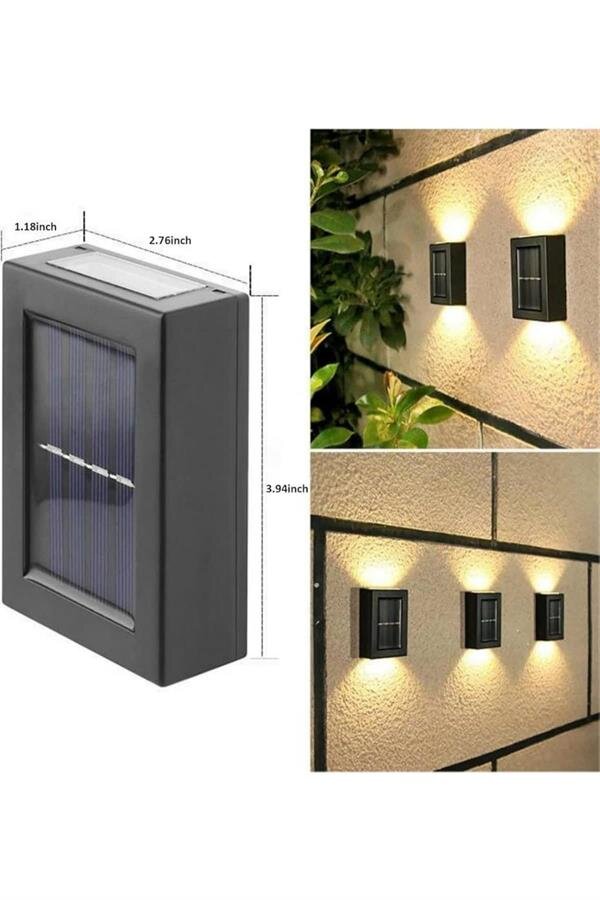 Dekoratif Duvar Lambası Solar Güneş Enerjili Bahçe Aydınlatması Dekoratif Duvar Lambası Solar Güneş Enerjili Bahçe Aydınlatması