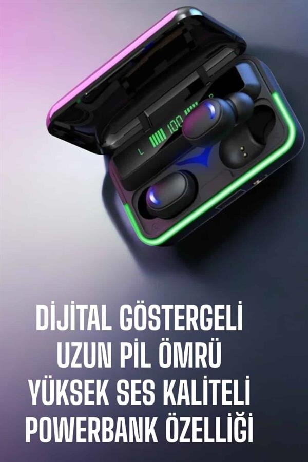 Powerbank Özellikli Kablosuz Bluetooth Kulaklık RGB Işıklı Powerbank Özellikli Kablosuz Bluetooth Kulaklık RGB Işıklı