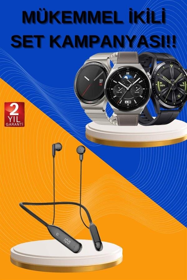 Alarm ve Titreşim Özellikli Akıllı Saat ve Mikrofonlu Kablolu Bluetooth Kulaklık 60 Saat Alarm ve Titreşim Özellikli Akıllı Saat ve Mikrofonlu Kablolu Bluetooth Kulaklık 60 Saat