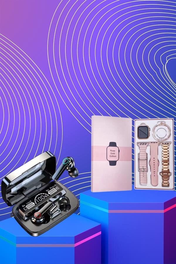 Dijital Göstergeli Powerbank Bluetooth Kulaklık ve Yeni Nesil Amoled Ekran Akıllı Saat Dijital Göstergeli Powerbank Bluetooth Kulaklık ve Yeni Nesil Amoled Ekran Akıllı Saat