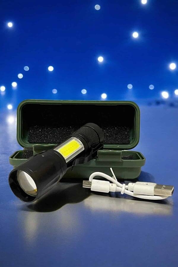 El Feneri Led USB Şarjlı Zoom Mini Led Işık Acil Durum Feneri El Feneri Led USB Şarjlı Zoom Mini Led Işık Acil Durum Feneri
