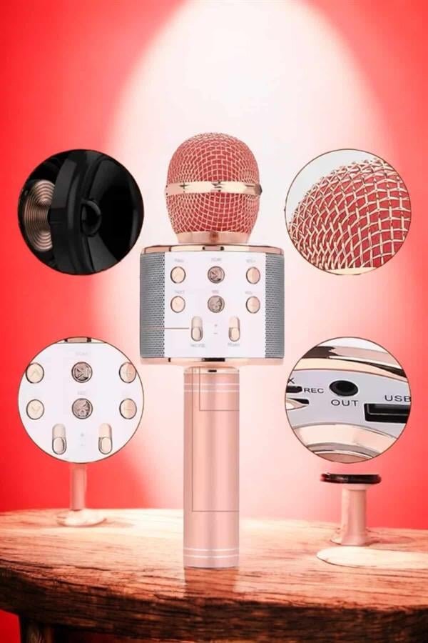 Şarjlı ve Uzun Pil Ömürlü Karaoke Mikrofon USB Bellek Destekli, Profesyonel Ses Şarjlı ve Uzun Pil Ömürlü Karaoke Mikrofon USB Bellek Destekli, Profesyonel Ses