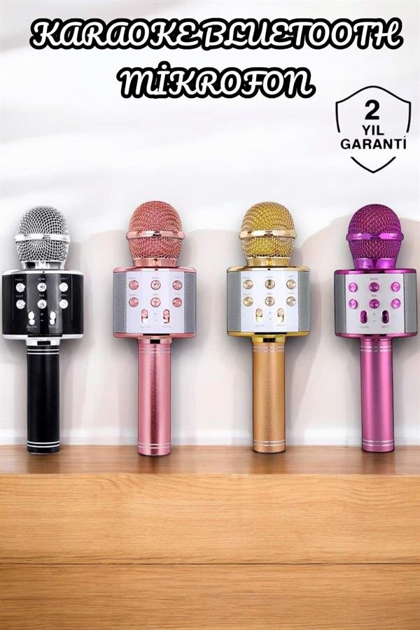 Şarjlı ve Uzun Pil Ömürlü Karaoke Mikrofon USB Bellek Destekli, Profesyonel Ses Şarjlı ve Uzun Pil Ömürlü Karaoke Mikrofon USB Bellek Destekli, Profesyonel Ses