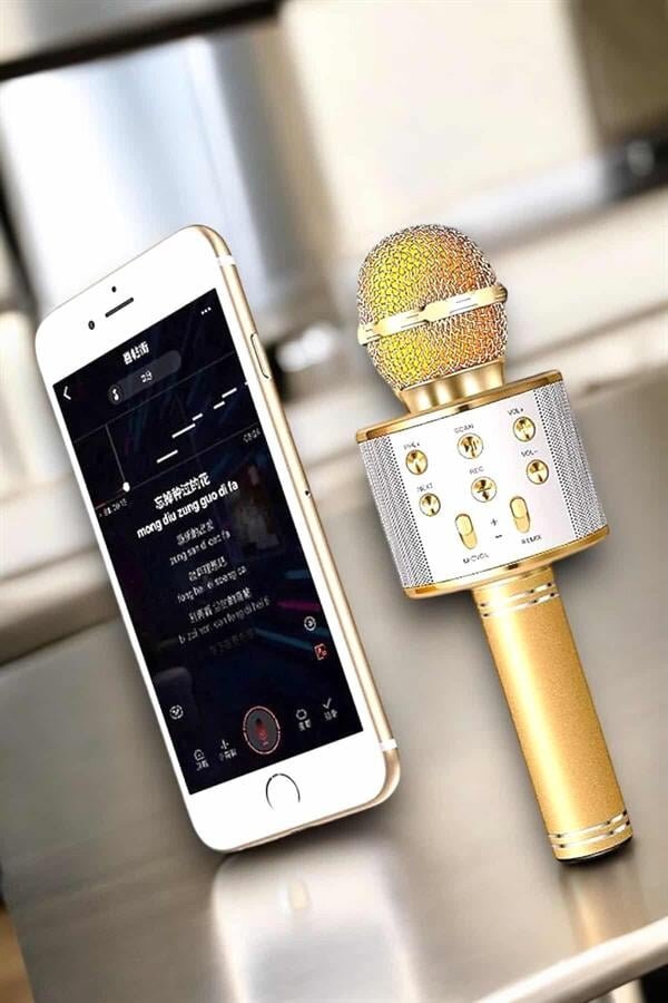 Şarjlı ve Uzun Pil Ömürlü Karaoke Mikrofon USB Bellek Destekli, Profesyonel Ses Şarjlı ve Uzun Pil Ömürlü Karaoke Mikrofon USB Bellek Destekli, Profesyonel Ses