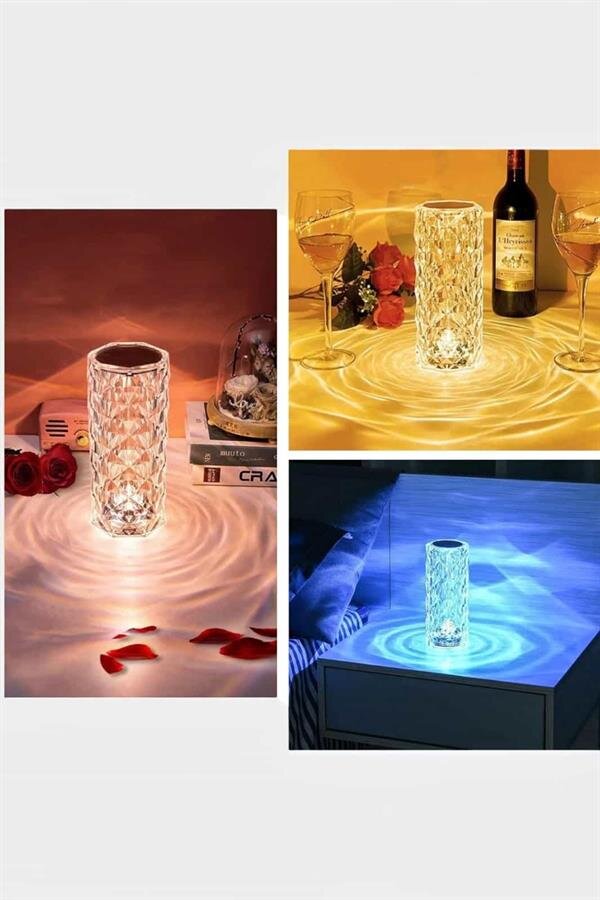 Kristal Dokunmatik Ve Kumandalı Masa Ve Gece lambası Kristal Dokunmatik Ve Kumandalı Masa Ve Gece lambası