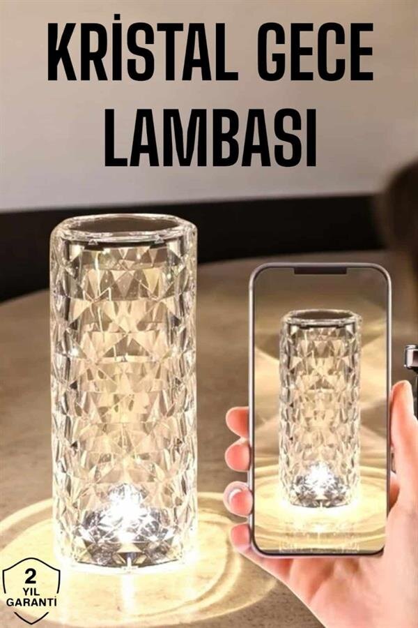 Kristal Dokunmatik Ve Kumandalı Masa Ve Gece lambası Kristal Dokunmatik Ve Kumandalı Masa Ve Gece lambası