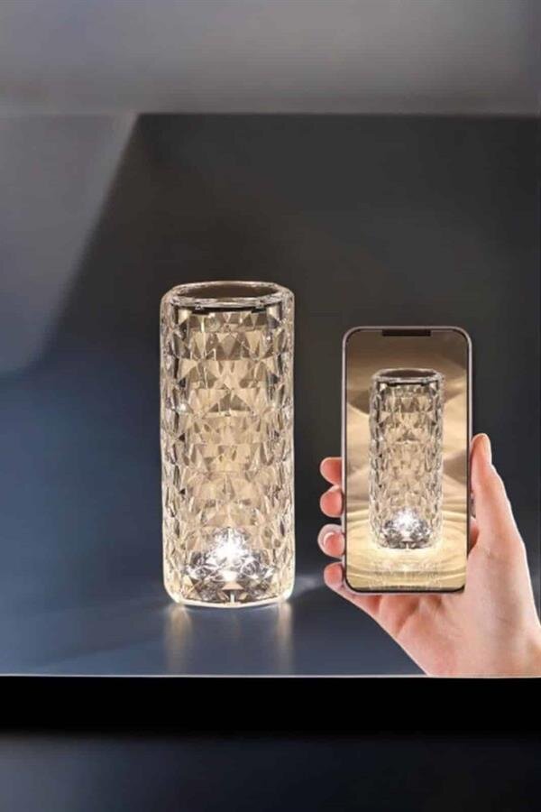 Gece Lambası Kristal Lamba Dokunmatik Şarjlı Hediyelik Gece Lambası Kristal Lamba Dokunmatik Şarjlı Hediyelik