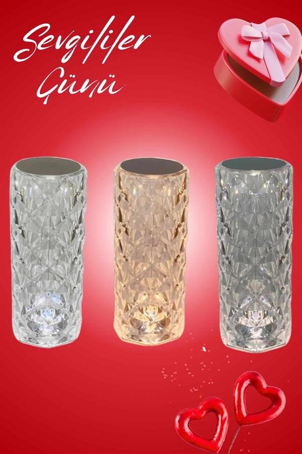 Sevgililer Günü İçin Hediye Kristal Lamba Sevgiliye Hediye USB Şarjlı Gece Lambası Sevgililer Günü İçin Hediye Kristal Lamba Sevgiliye Hediye USB Şarjlı Gece Lambası