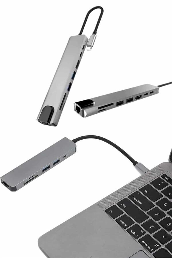 Çevirici Dönüştürücü Adaptör Macbook 3 In 1 Type-C To Hdmı USB 3.0 Çevirici Dönüştürücü Adaptör Macbook 3 In 1 Type-C To Hdmı USB 3.0